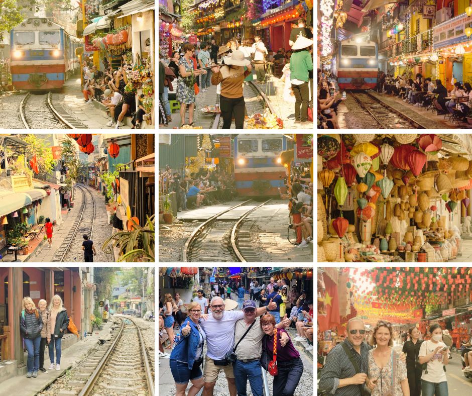 Rue de train &agrave; Hanoi : cafe, frisson et immersion au coeur de la vie locale